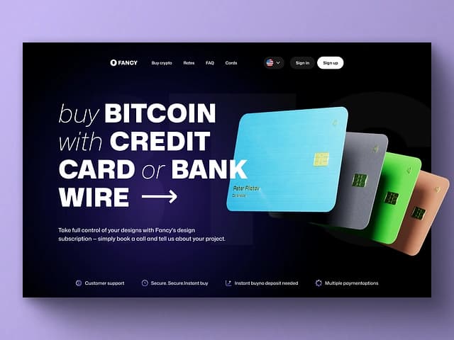 Buy Bitcoin with Credit application interface